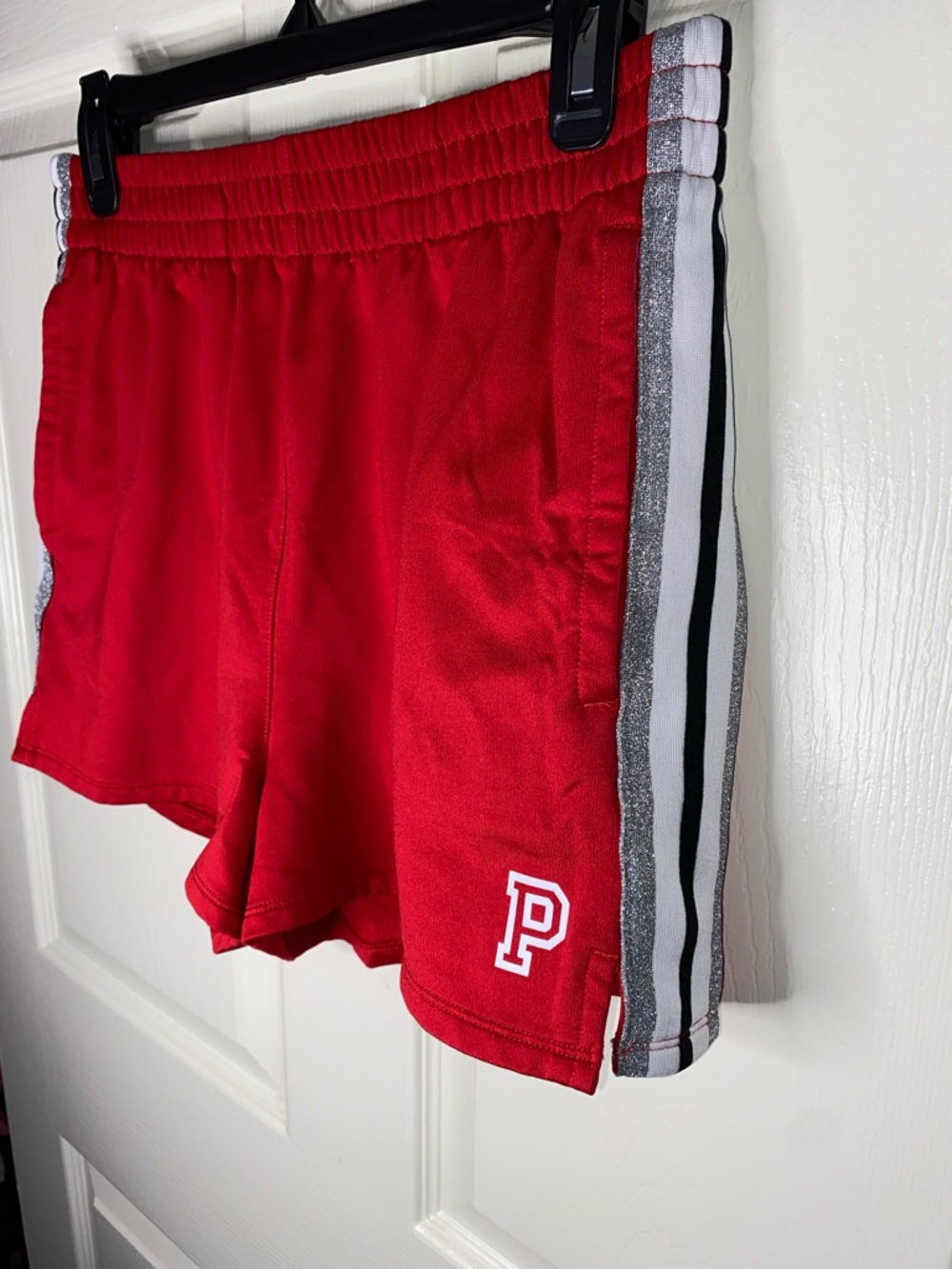 PINK Victoria's Secret Red Athletic Track Shorts with P Logo